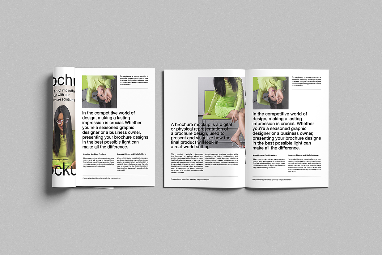 高质感杂志画册样机mockup4组插图
