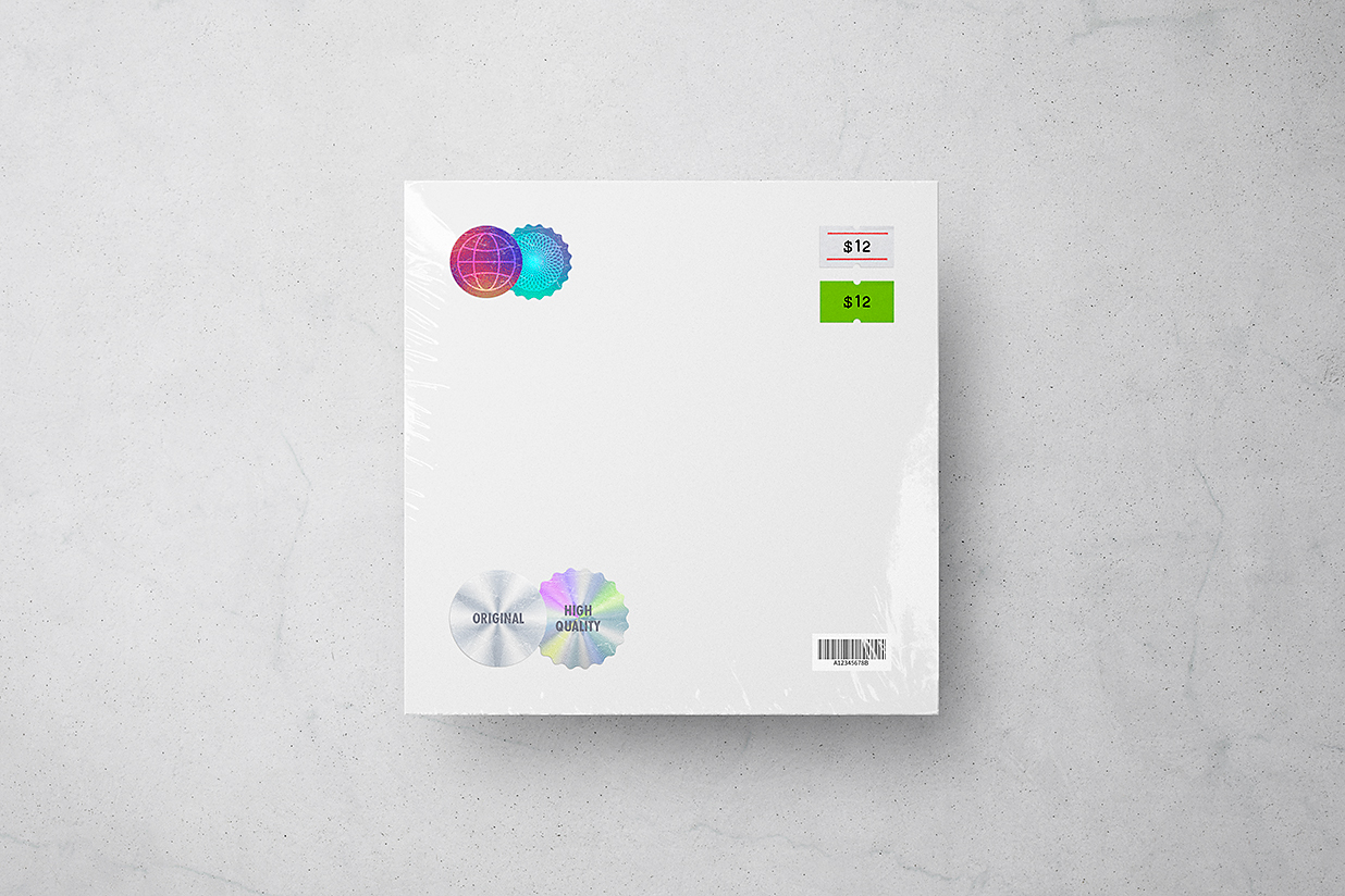 带贴纸的黑胶唱片样机mockup插图