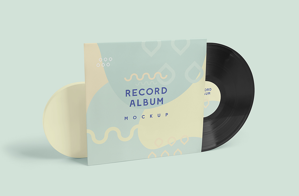 带包装的黑胶唱片样机mockup5组插图