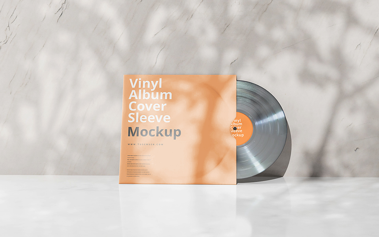 带场景的黑胶唱片样机mockup插图