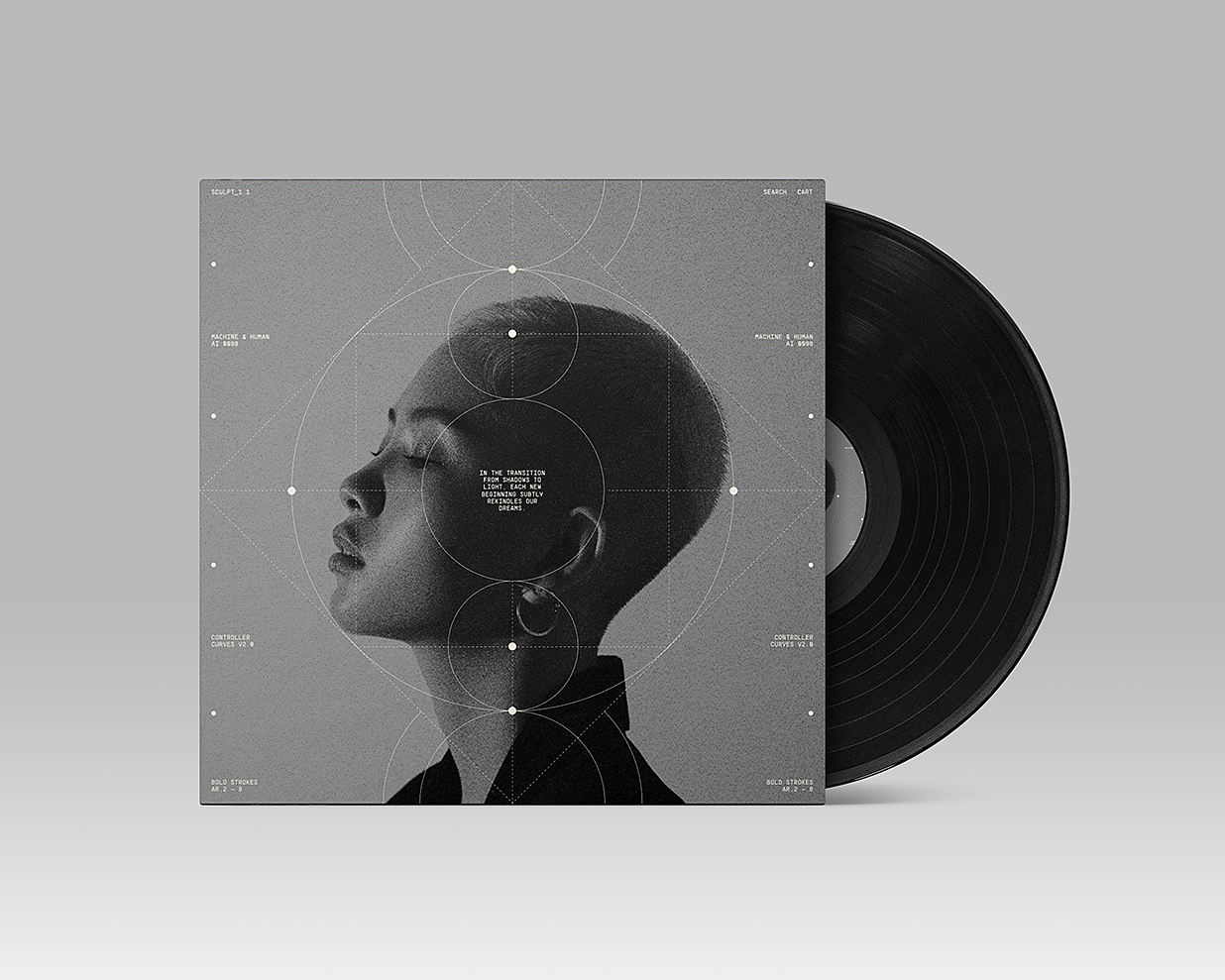 精致的黑胶唱片样机mockup插图