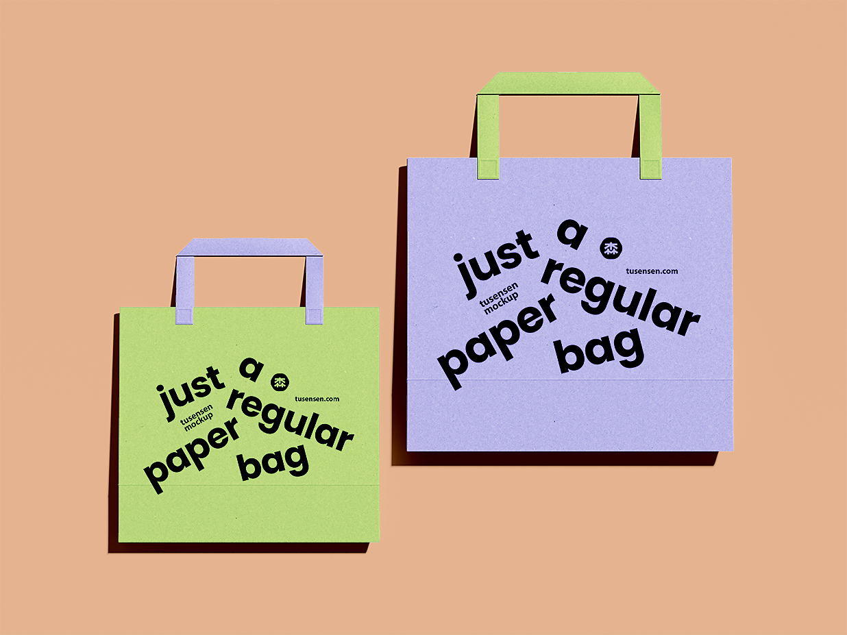面包店手提袋纸袋样机mockup插图
