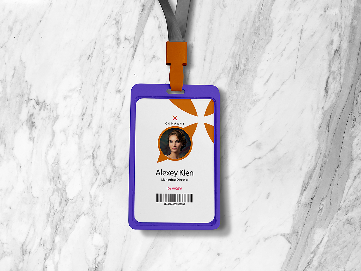 带墙面背景的工牌工作证胸牌样机mockup插图