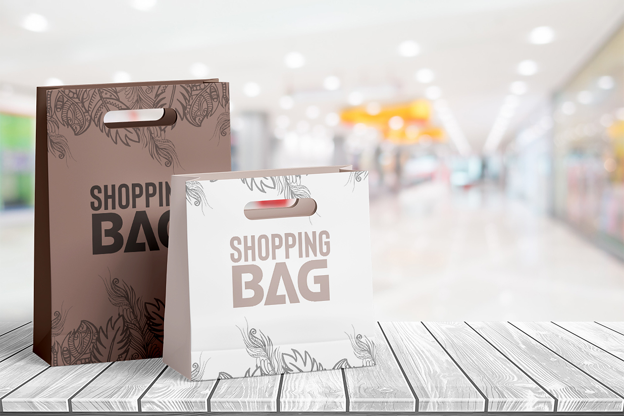 带场景的手提袋纸袋样机mockup插图
