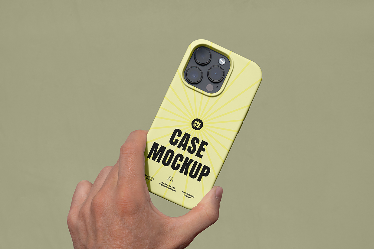 手持iPhone 16 pro苹果手机壳样机mockup插图