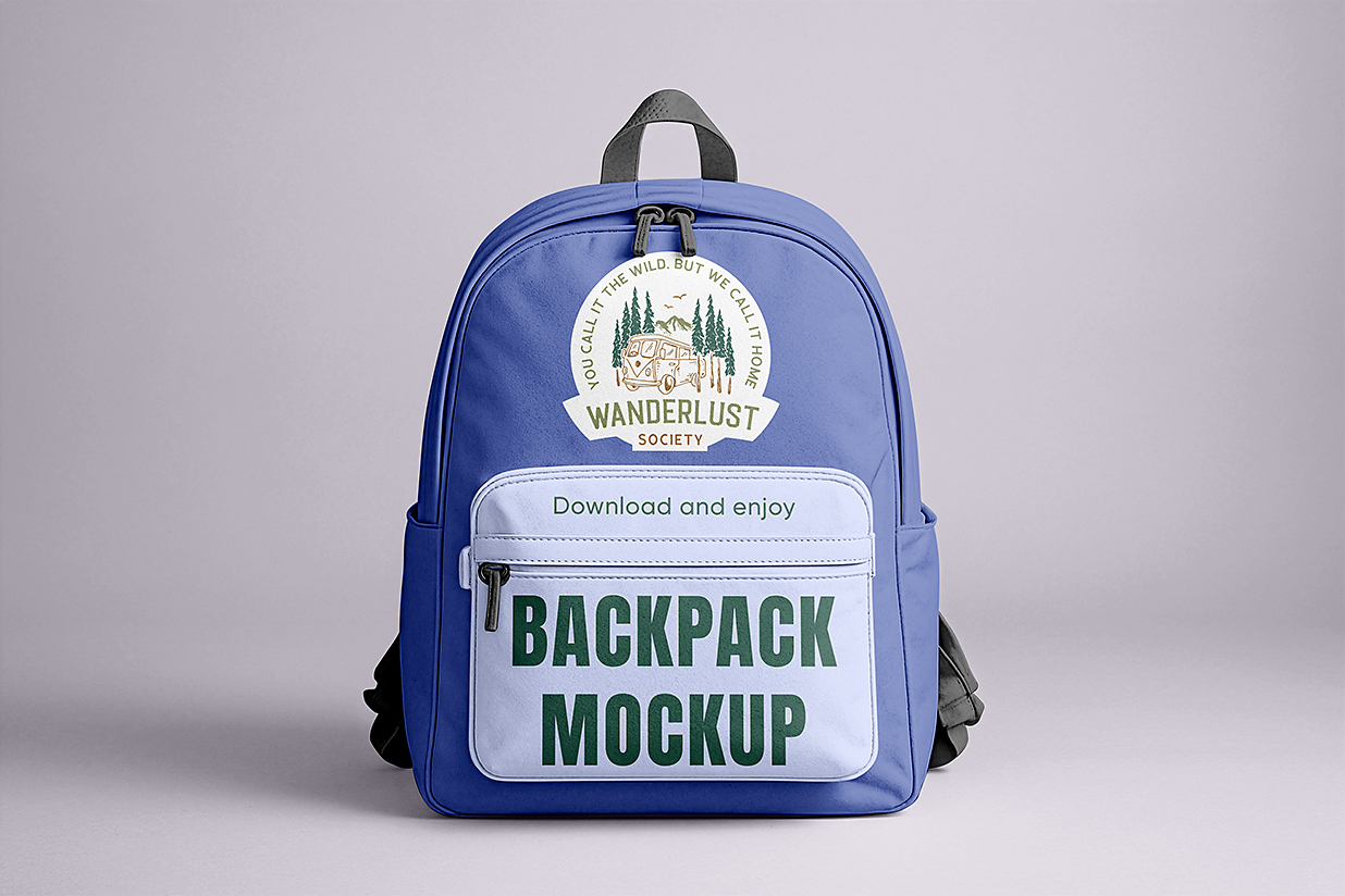 简约风书包背包双肩包样机mockup插图