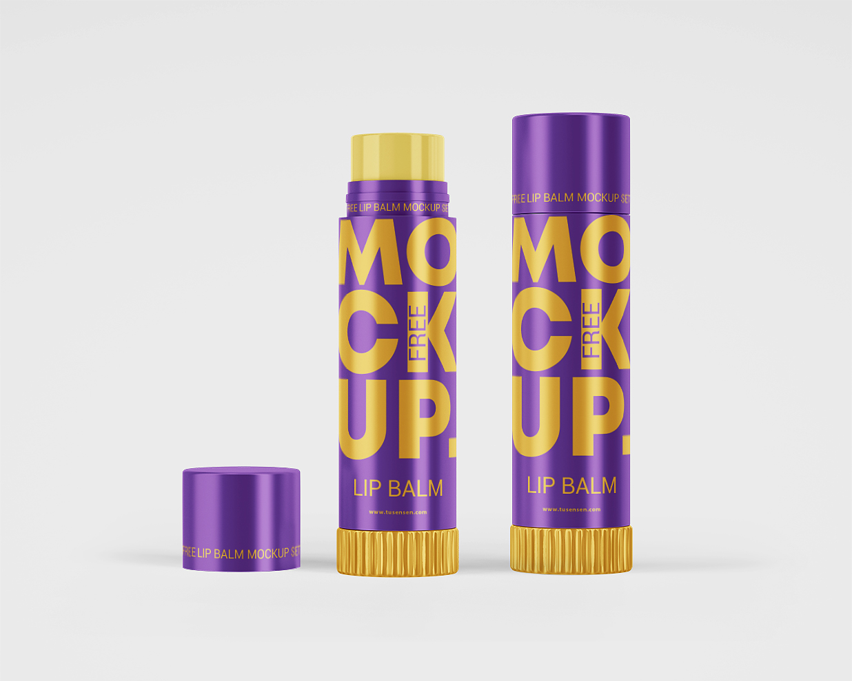 精致的唇膏润唇膏样机mockup2组插图