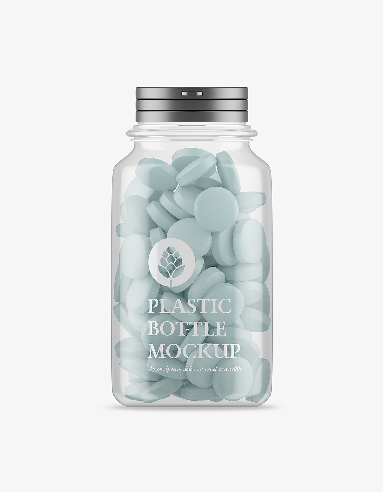 透明药瓶保健品瓶包装样机mockup插图