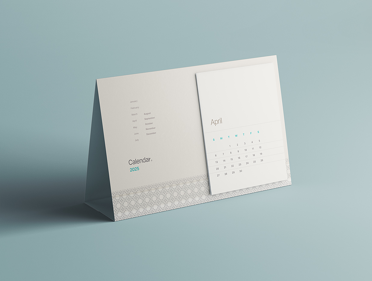 精致的台历日历样机mockup插图