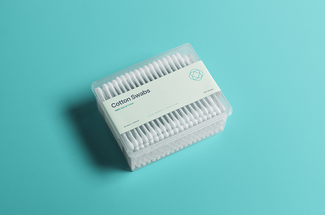 精致的棉签包装样机mockup插图