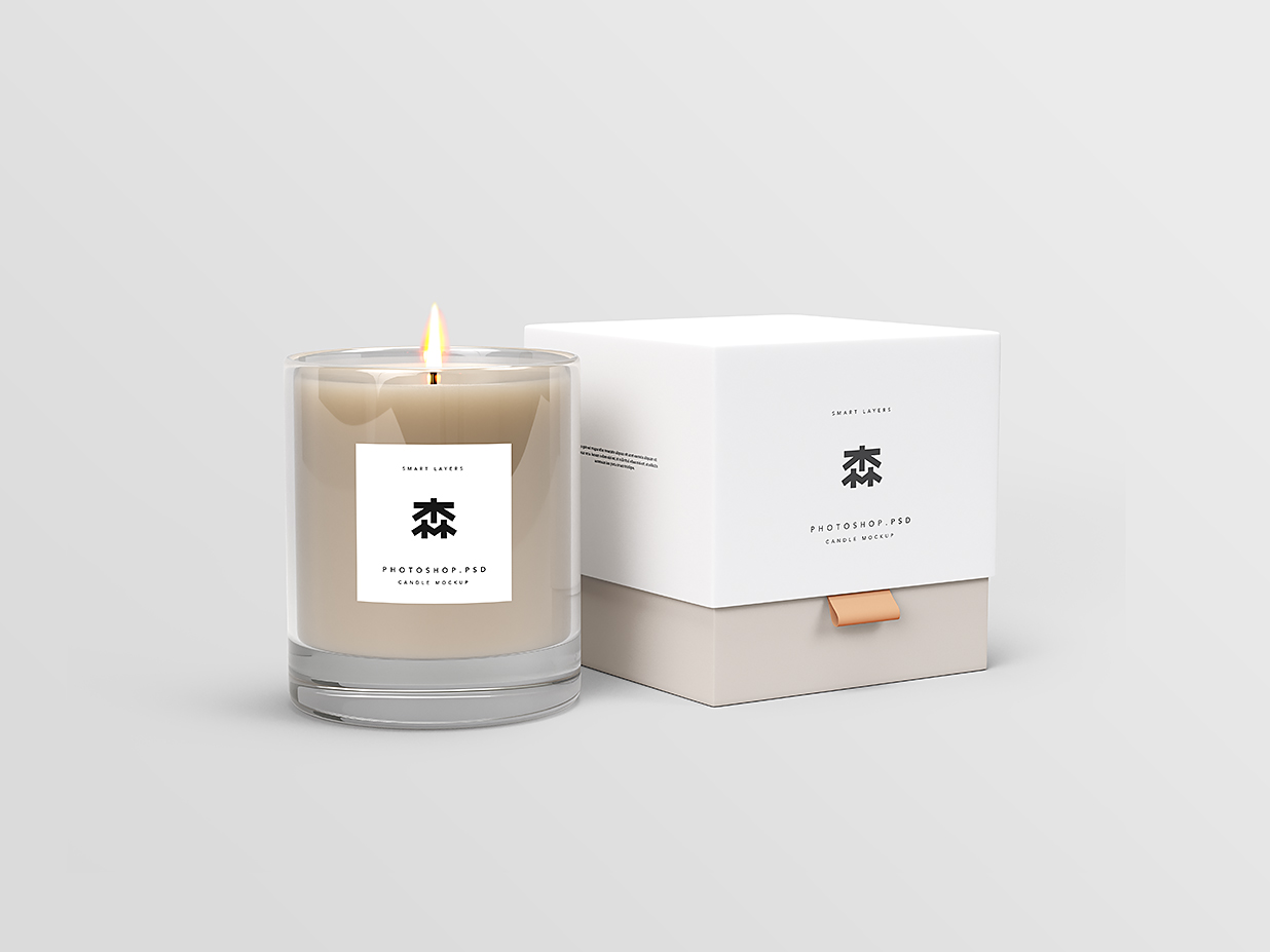 精致的香薰蜡烛杯包装样机mockup插图
