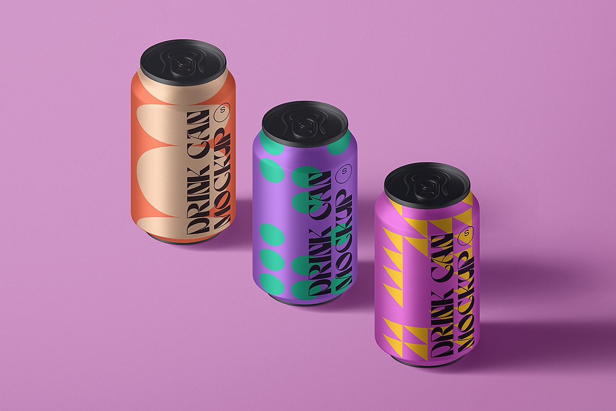 易拉罐饮料罐啤酒罐苏打水罐包装样机mockup插图