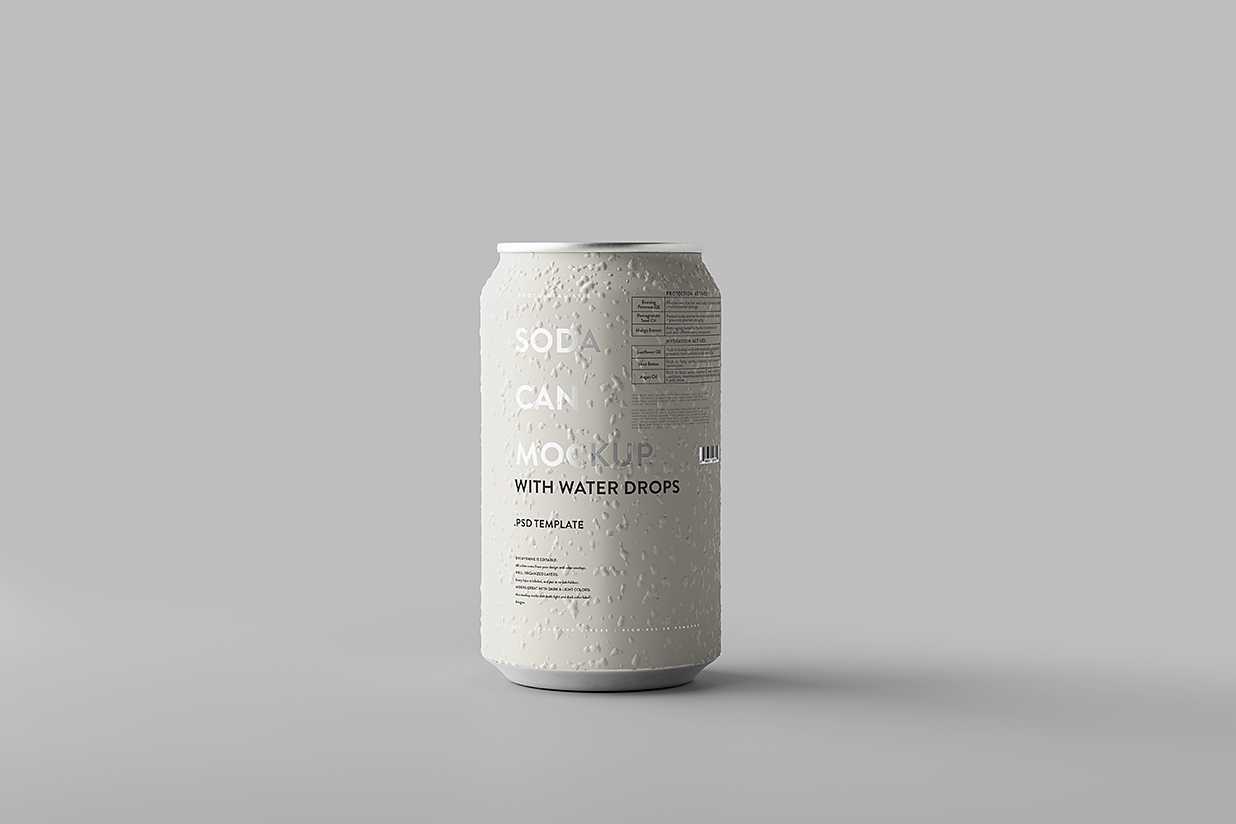 高质感易拉罐饮料罐啤酒罐苏打水罐包装样机mockup5组插图