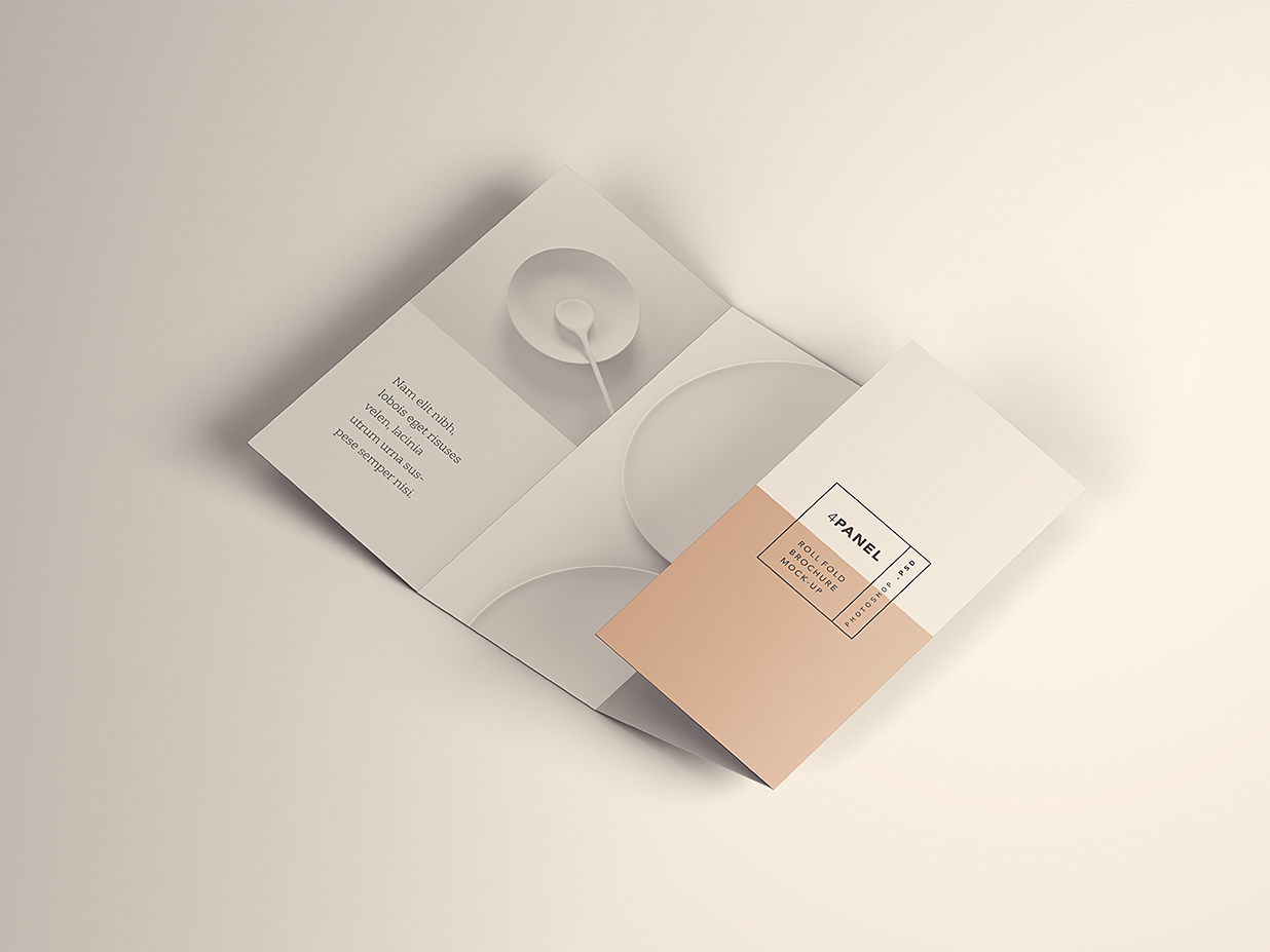 高质感四折页样机mockup插图