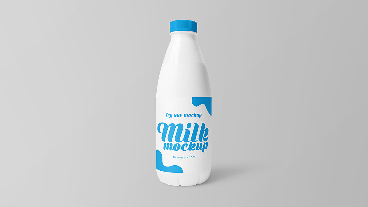 塑料牛奶瓶饮料瓶样机mockup3组插图