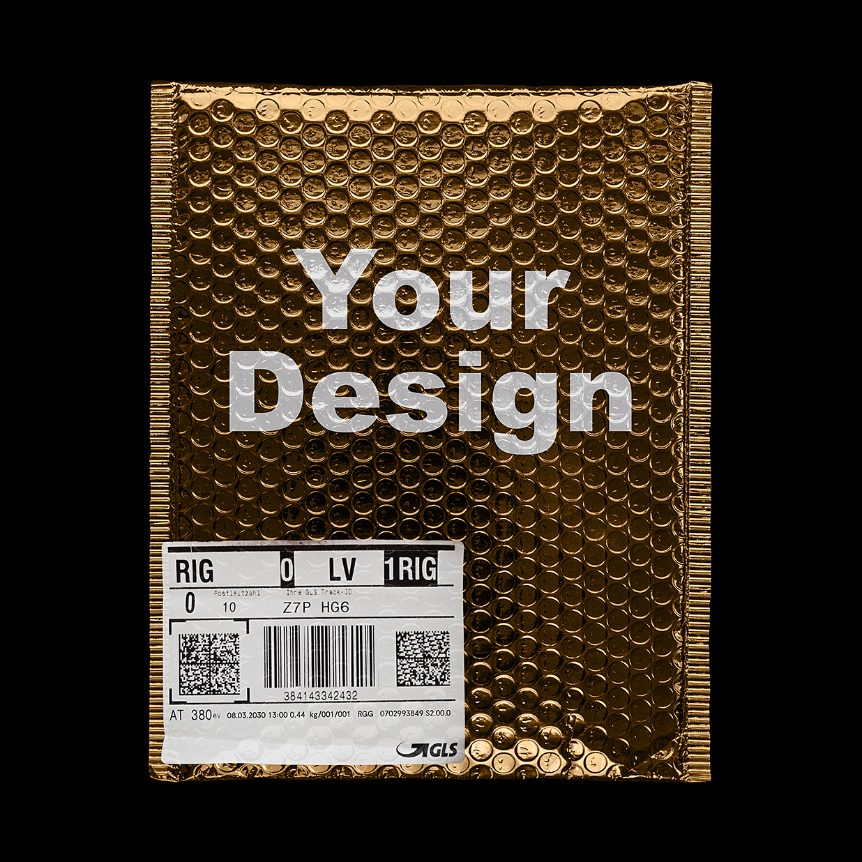 金色快递袋包装样机mockup插图