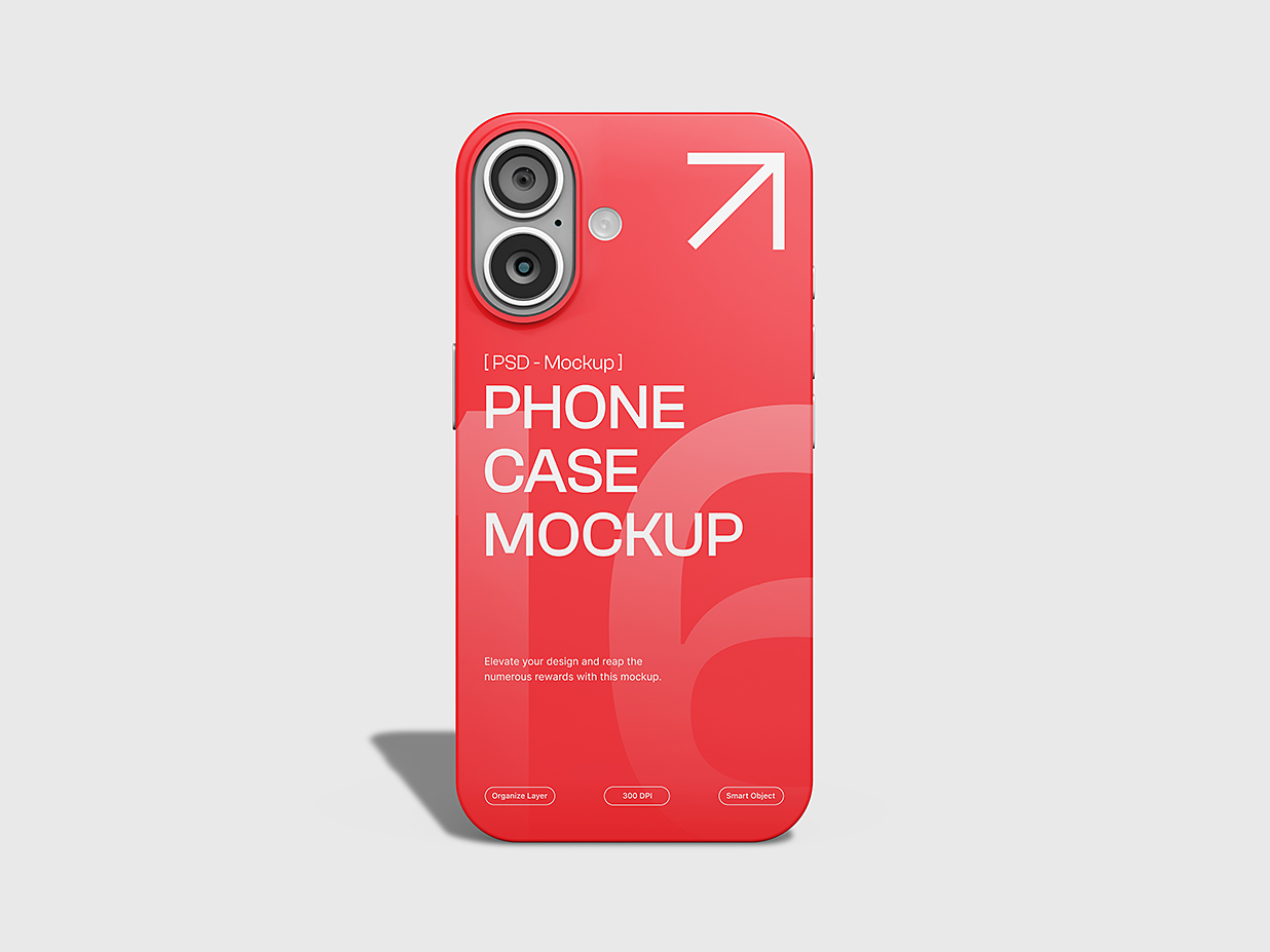 高质感iPhone 16 苹果手机壳设计样机mockup3组插图