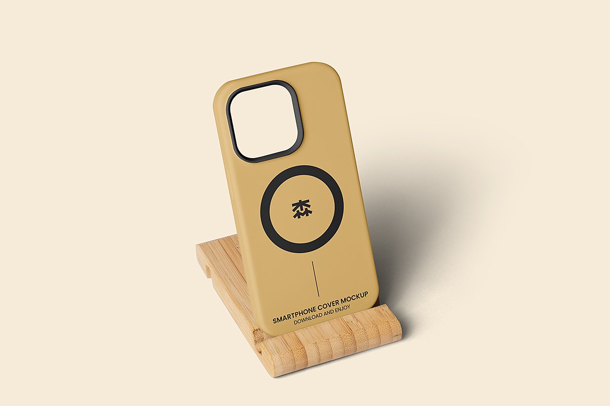 带支架的iPhone苹果手机壳设计样机mockup插图