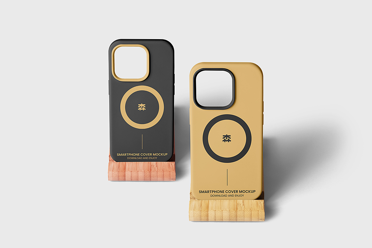 带支架的iPhone苹果手机壳设计样机mockup插图