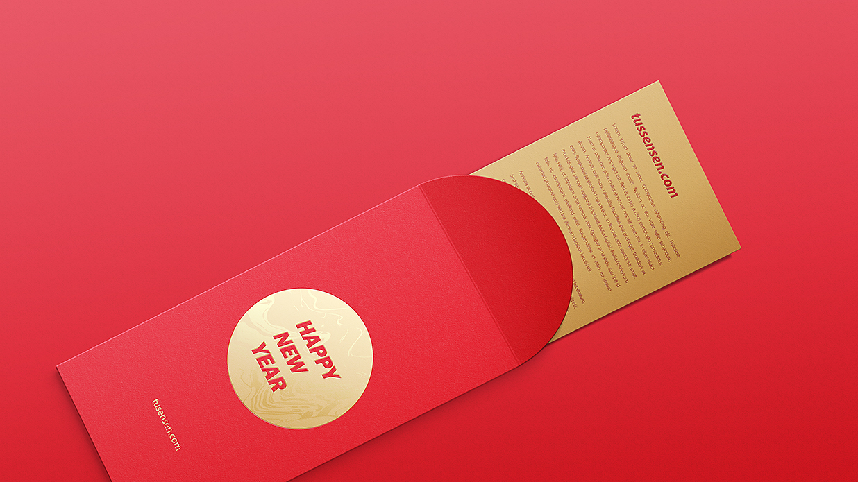 带贺卡的新年红包样机mockup插图