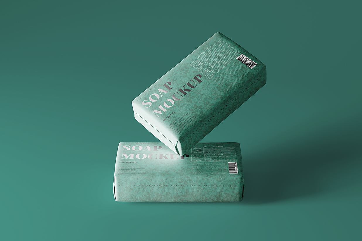 带包装纸的精致肥皂香皂包装样机mockup10组插图9