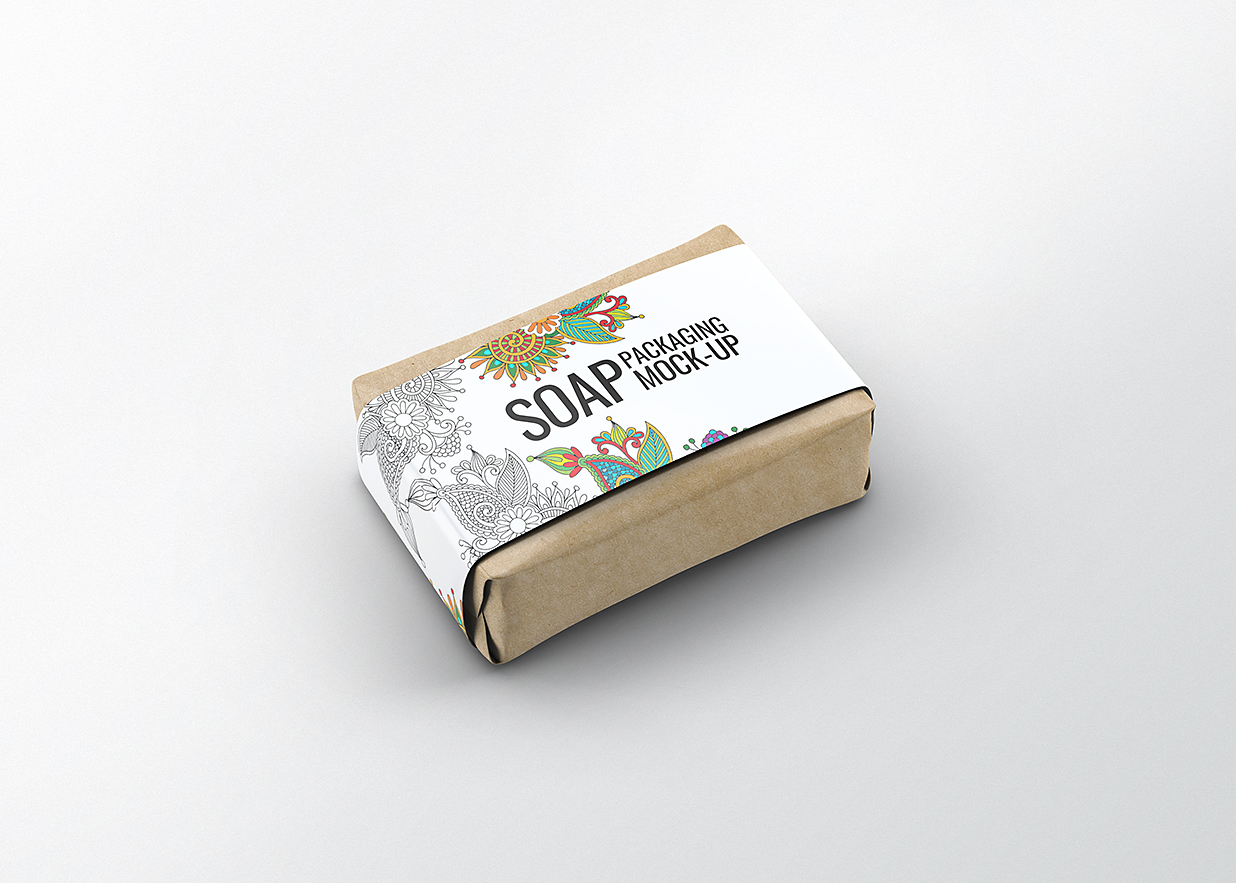 带包装纸的肥皂香皂包装样机mockup12组插图10