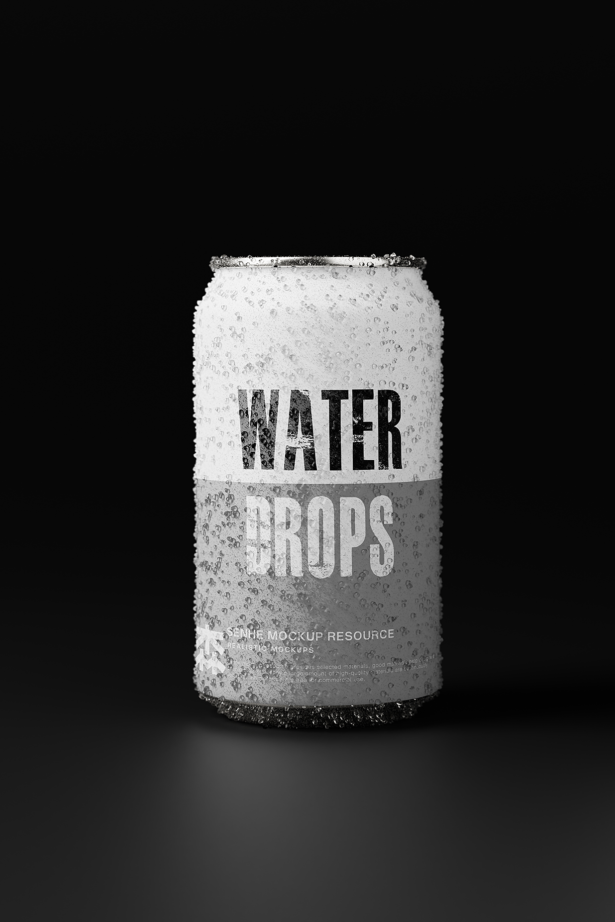 带水滴的易拉罐饮料罐啤酒罐苏打水罐包装样机mockup15组插图12