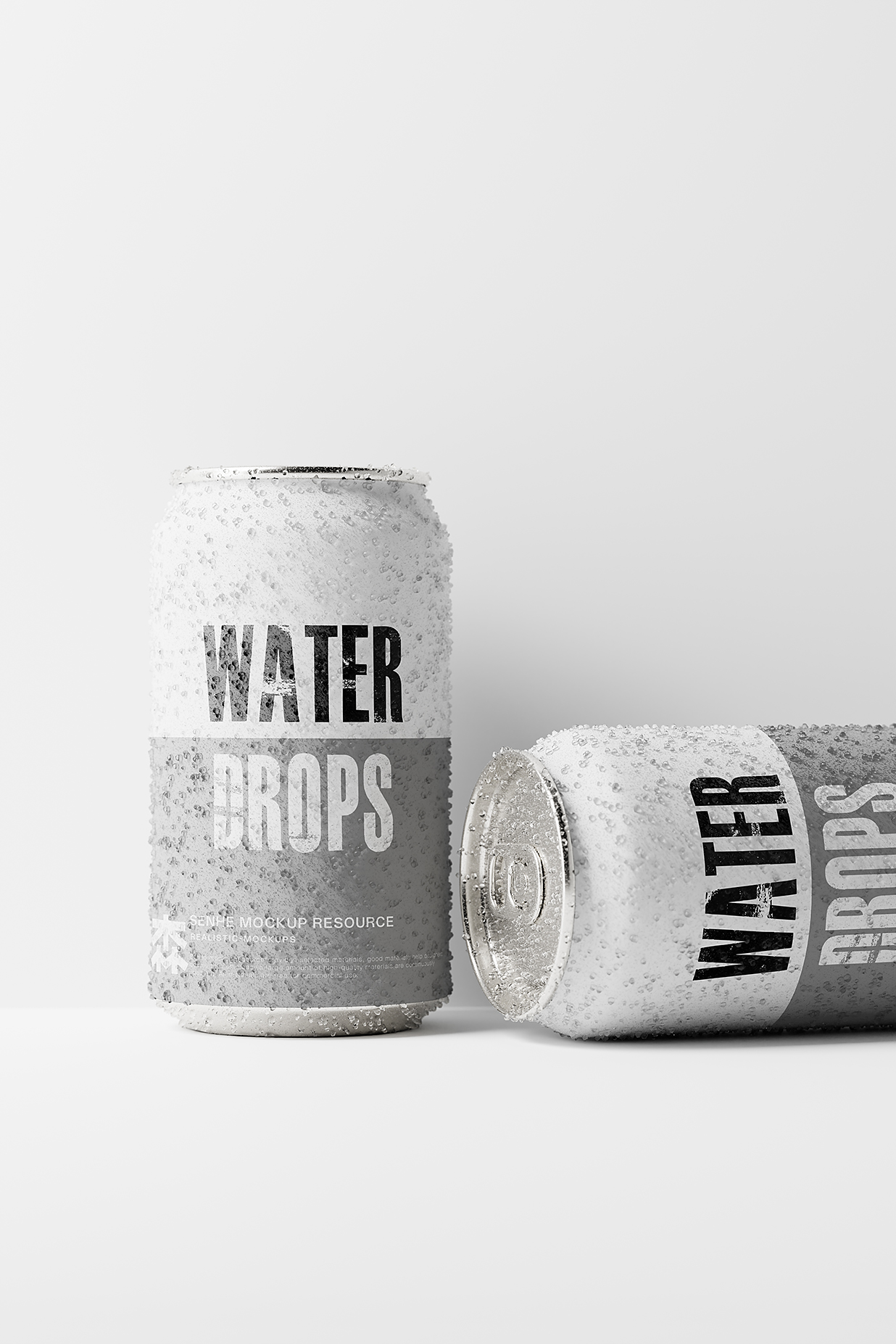 带水滴的易拉罐饮料罐啤酒罐苏打水罐包装样机mockup15组插图13