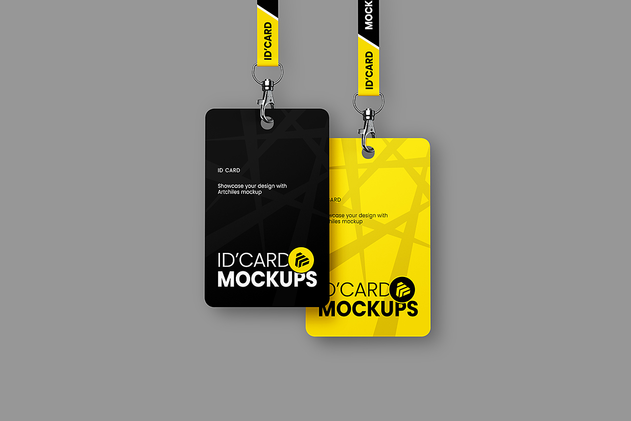 高质感工牌工作证胸牌样机mockup4组插图1