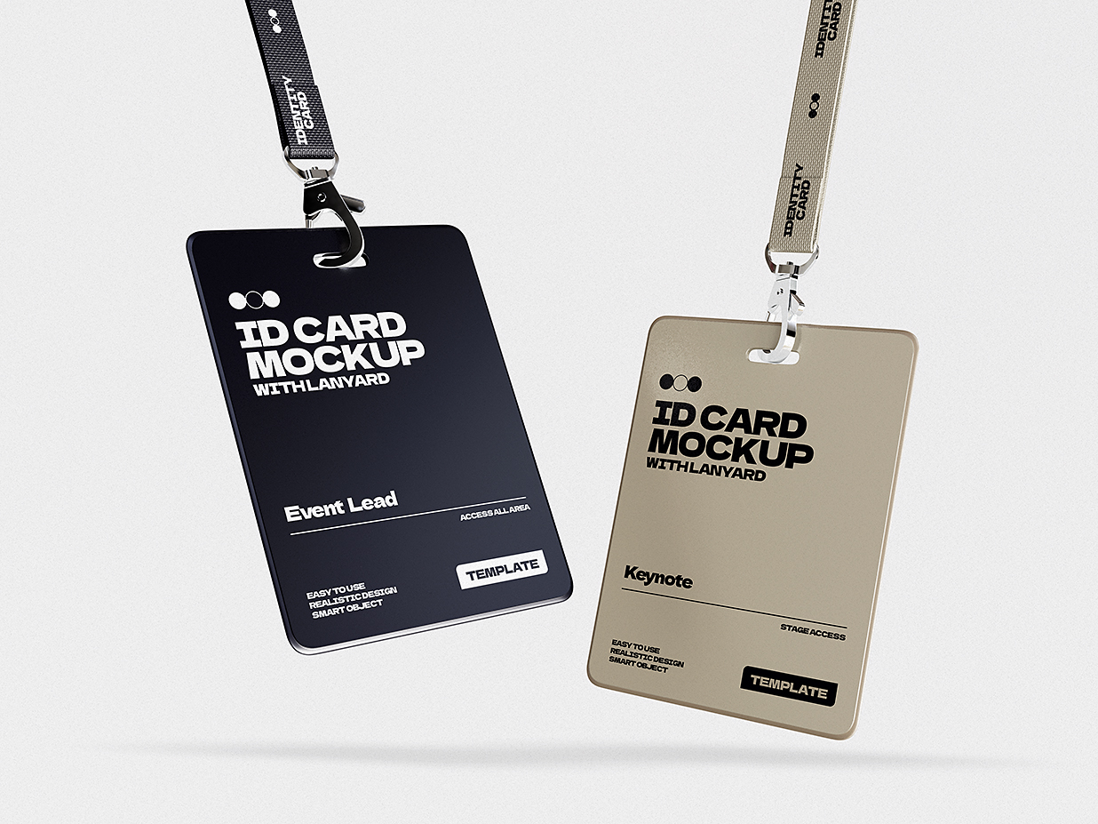高质感工牌工作证胸牌样机mockup3组插图1