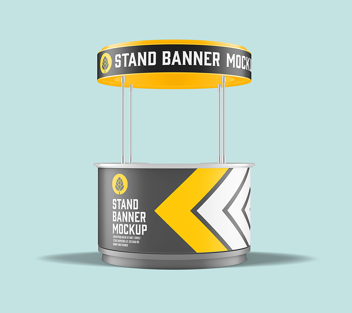 圆形促销展台样机 mockup3 组插图1