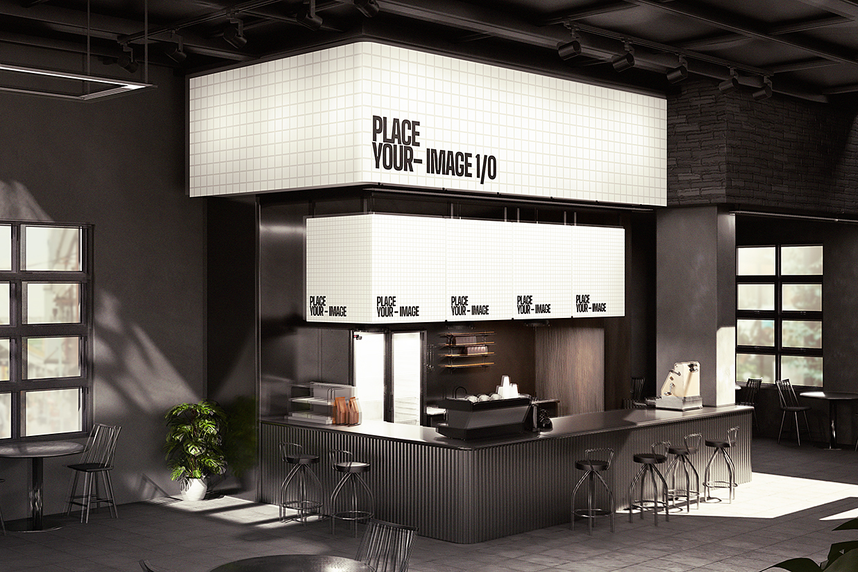 餐厅品牌展位样机 mockup2 组插图1