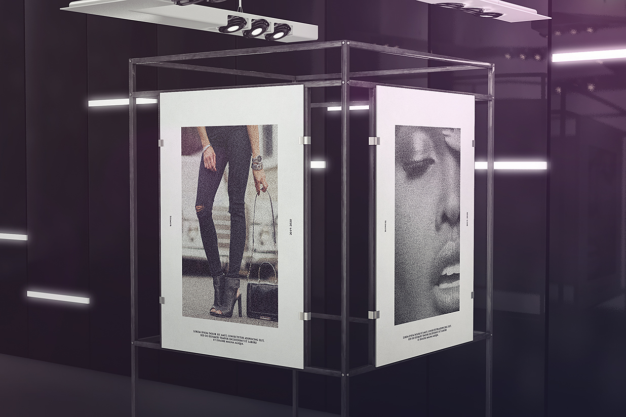 时尚广告海报展位样机 mockup4 组插图1