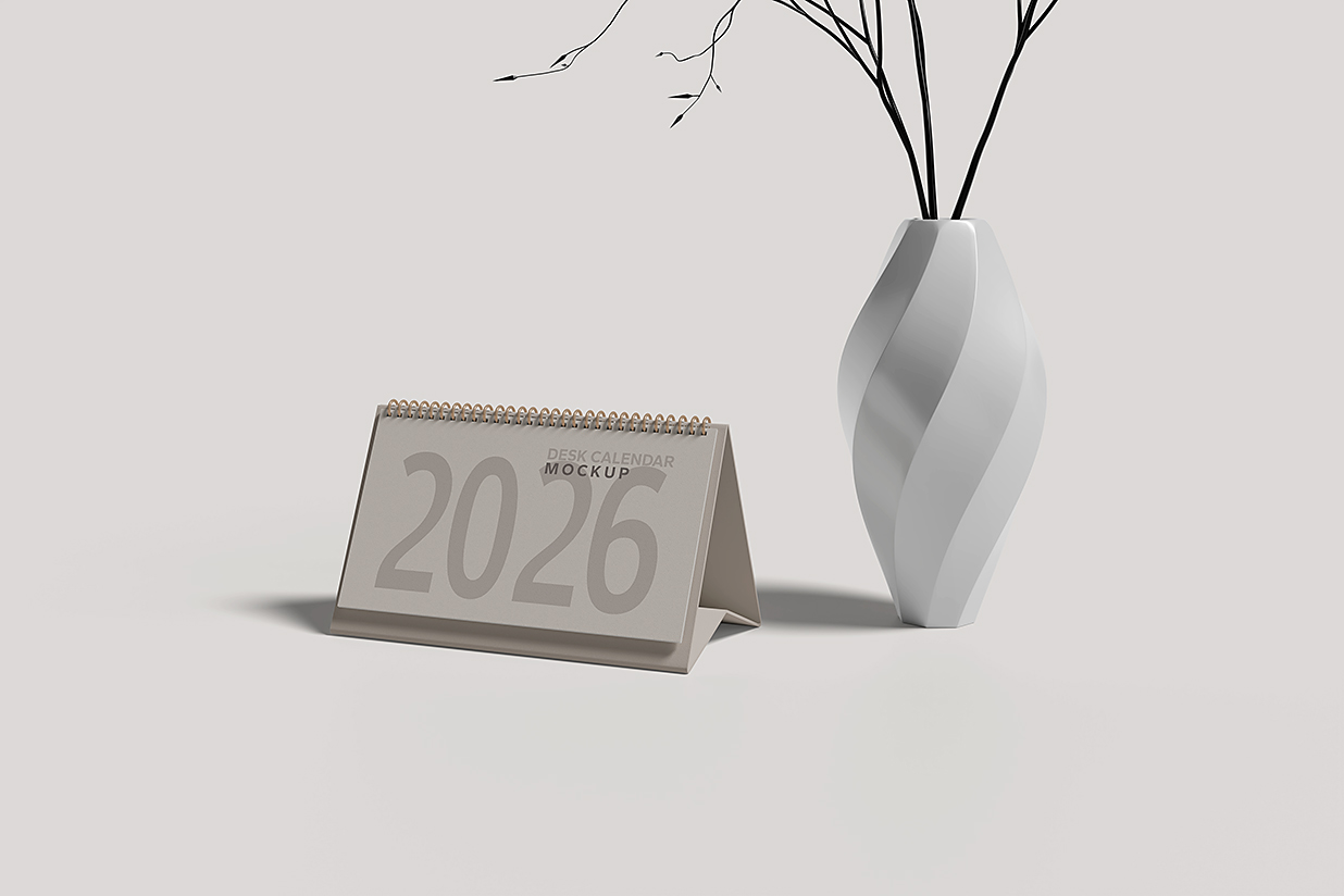 桌面质感台历日历样机mockup4组插图1