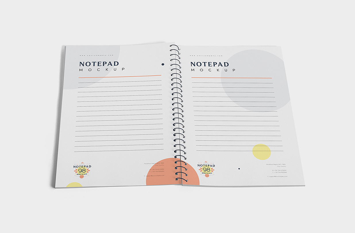 活页线圈笔记本记事本本子样机mockup2组插图1