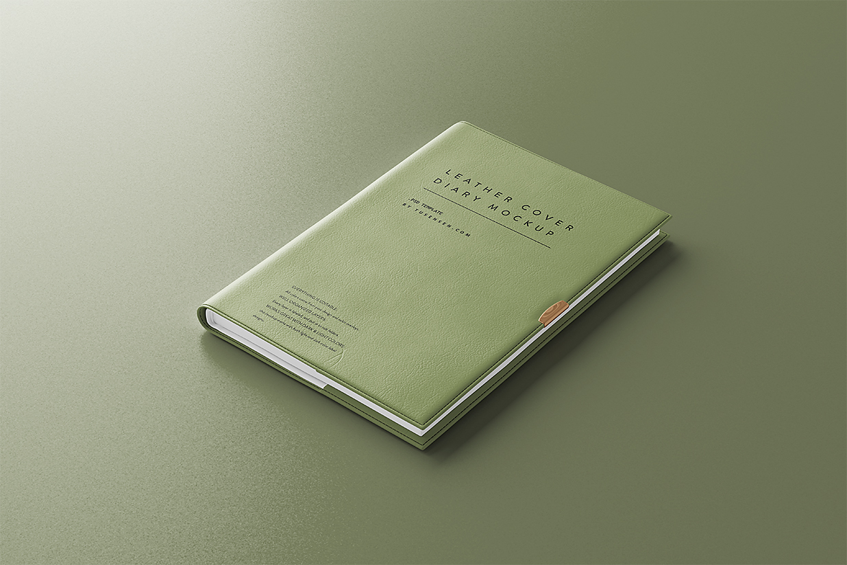 高质感皮革笔记本记事本本子样机mockup5组插图1
