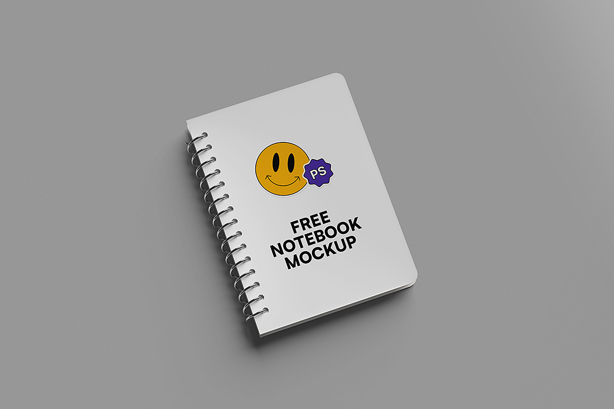 高质感螺旋笔记本记事本本子样机mockup4组插图1