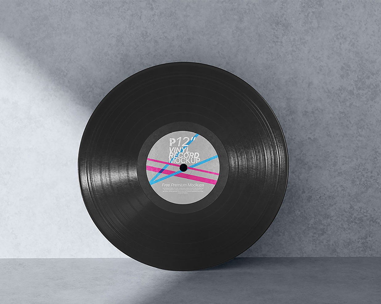 带墙面背景的黑胶唱片样机mockup2组插图1