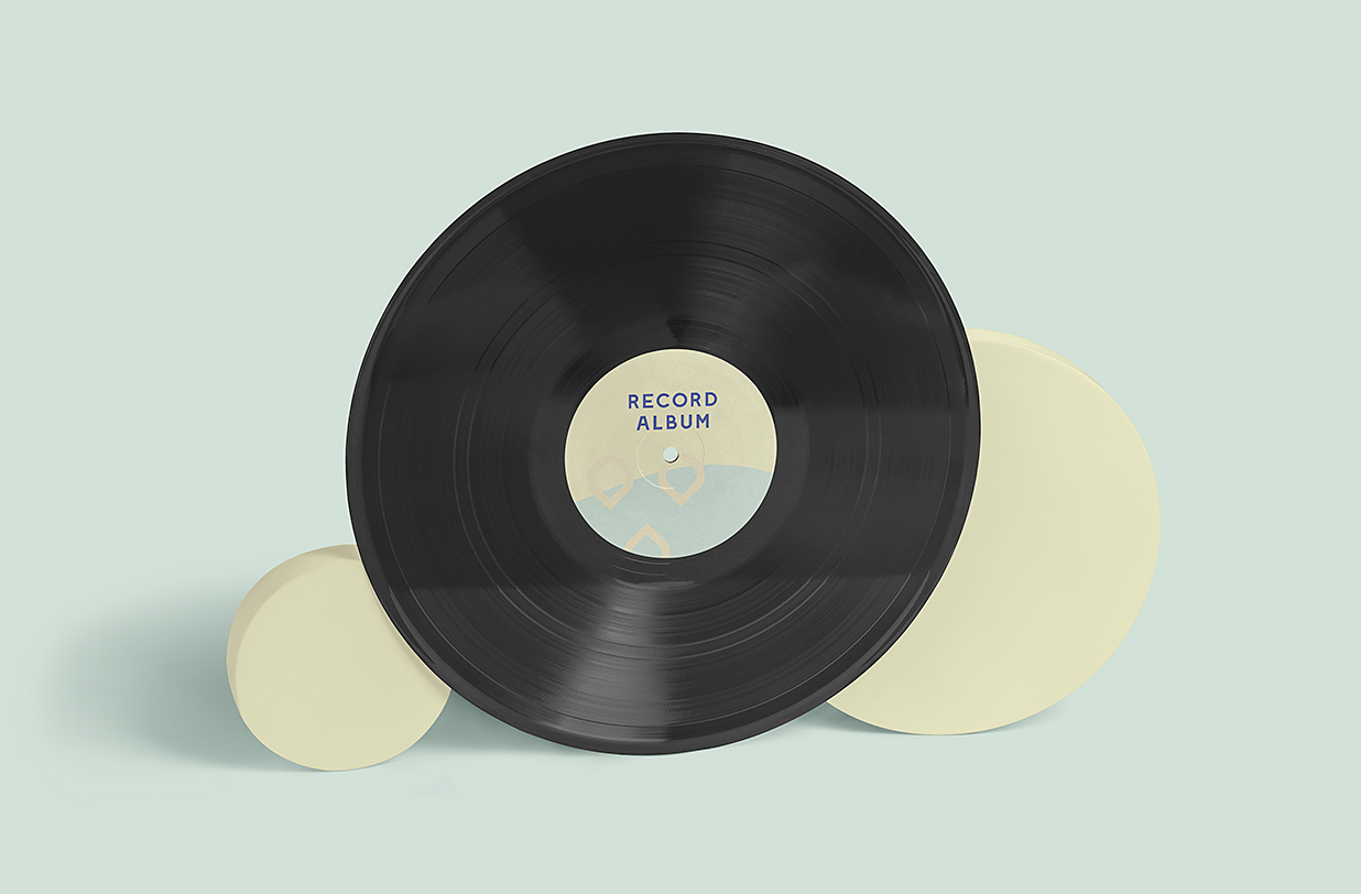 带包装的黑胶唱片样机mockup5组插图1