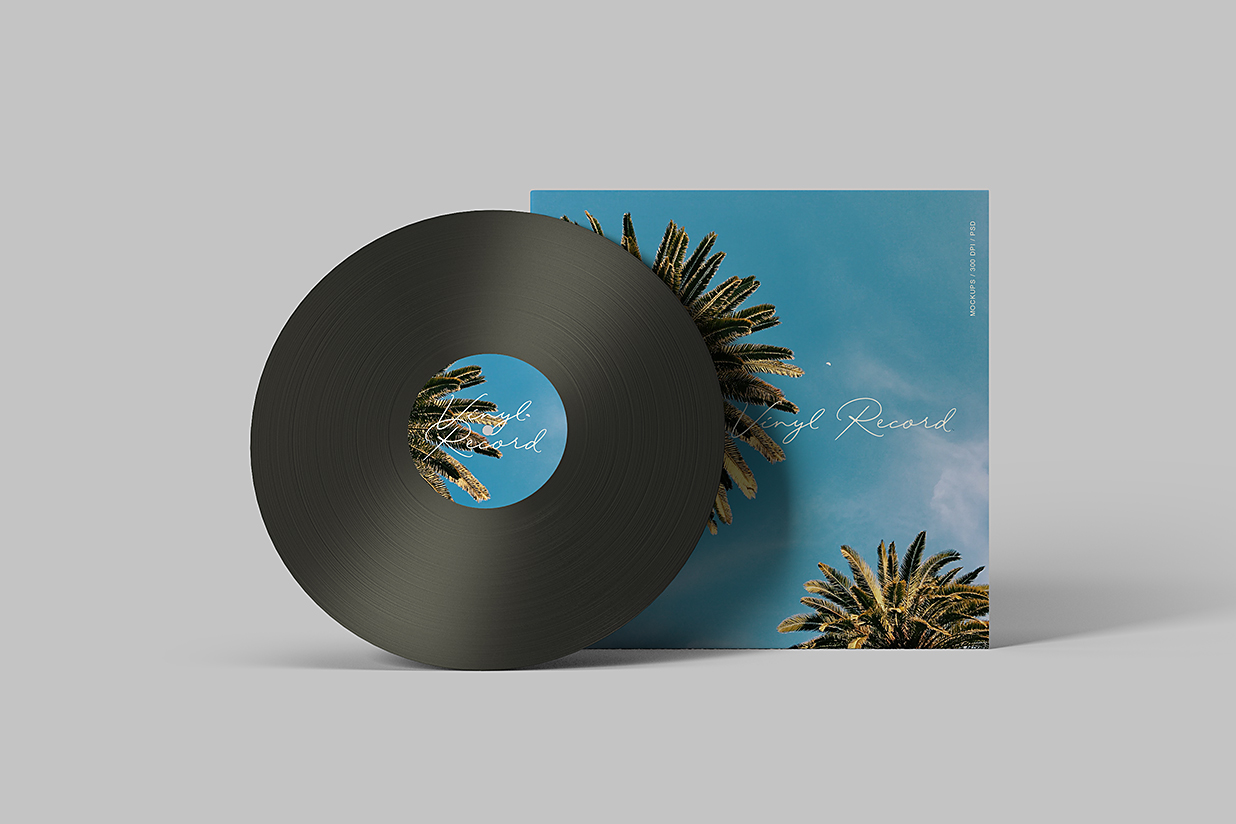 高质感黑胶唱片样机mockup6组插图1