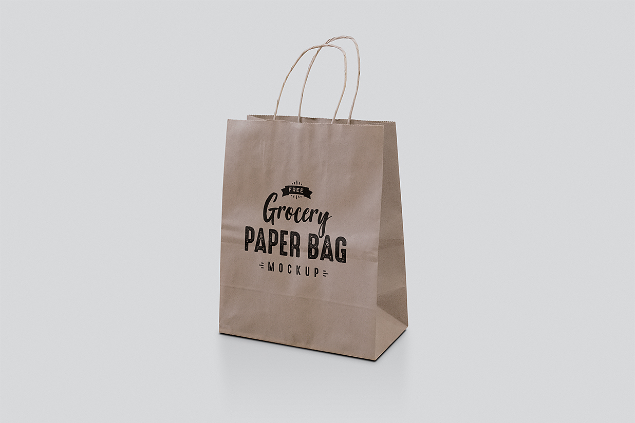 咖啡店牛皮纸手提袋纸袋样机mockup2组插图1