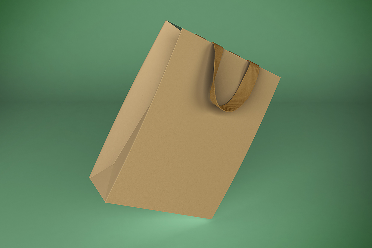 购物袋手提袋礼品袋纸袋样机mockup5组插图1