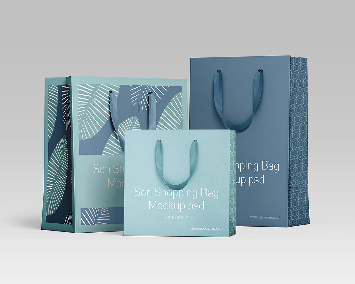 购物袋手提袋礼品袋样机mockup3组插图1