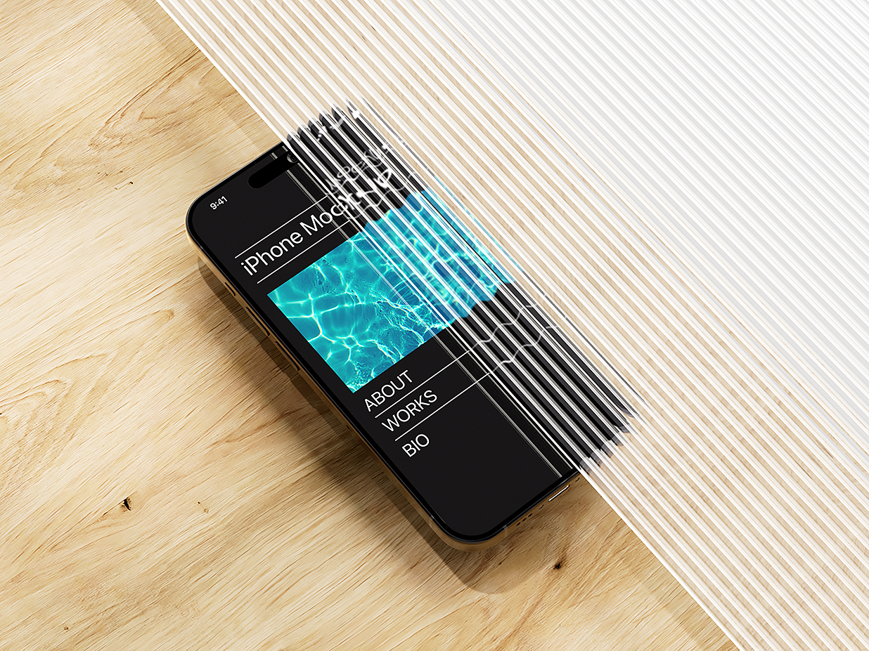 带场景的iPhone 15 苹果手机样机mockup4组插图1