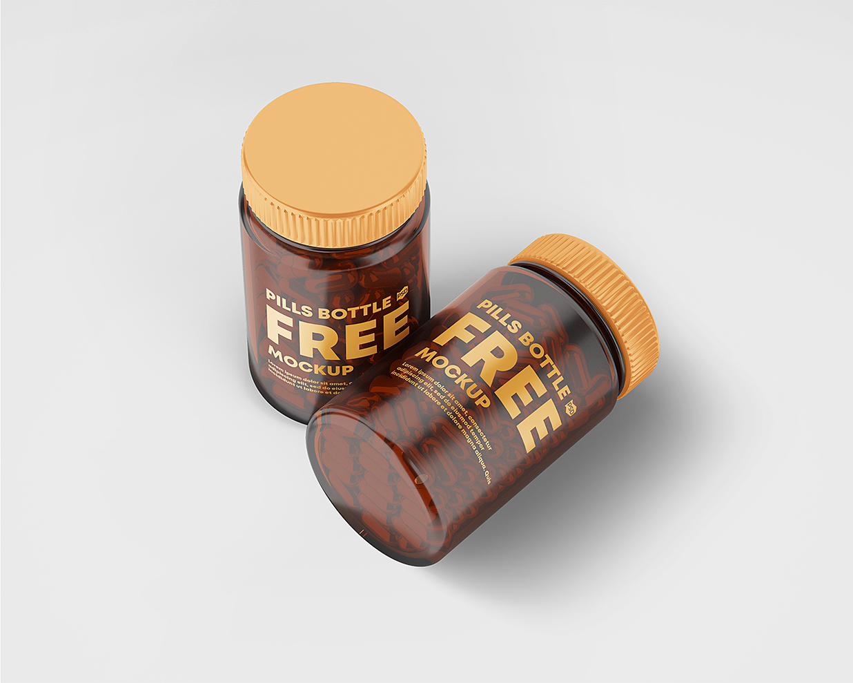 药瓶胶囊瓶保健品瓶包装样机mockup3组插图1