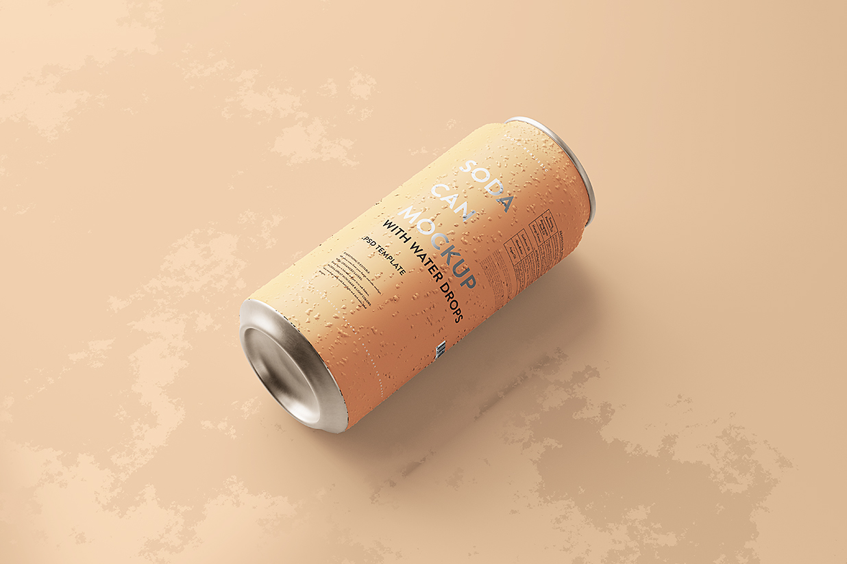 精致的易拉罐饮料罐啤酒罐苏打水罐包装样机mockup5组插图1