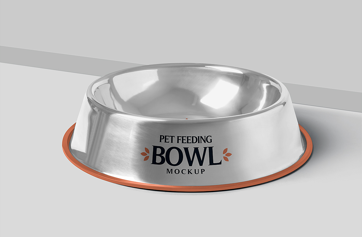 不锈钢宠物碗猫碗狗碗样机mockup插图1