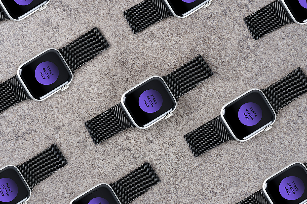 带场景的Apple Watch苹果手表样机mockup4组插图1