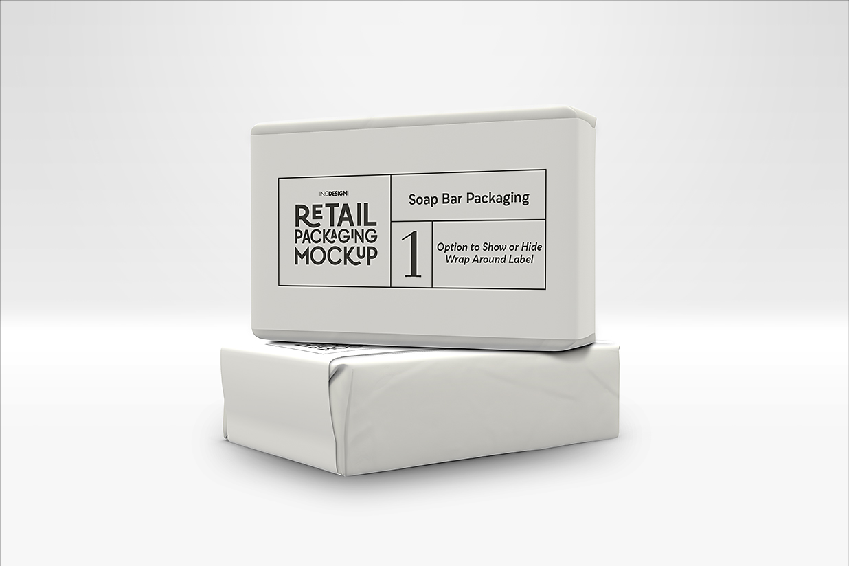 带包装纸的肥皂样机mockup3组插图1