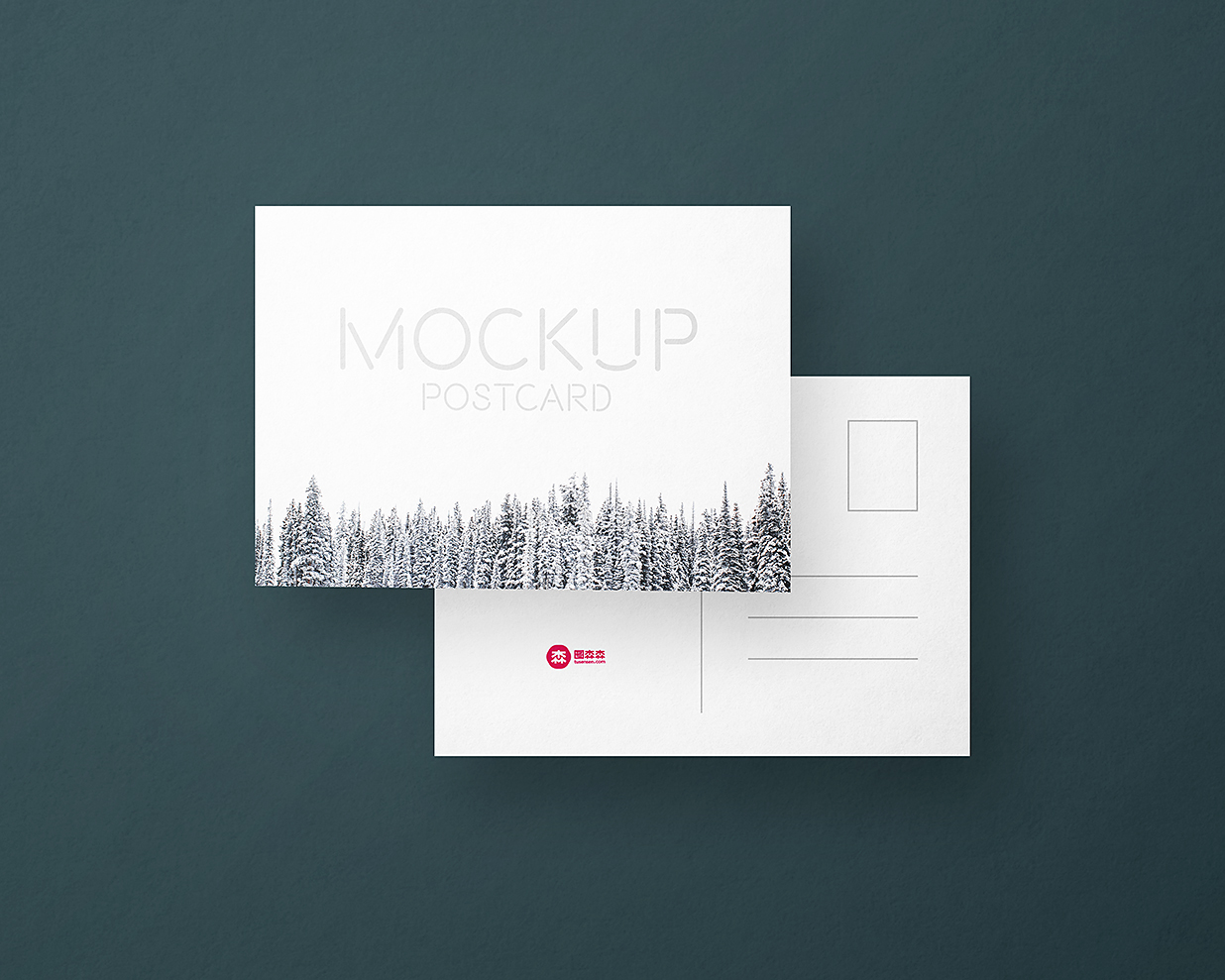 简约明信片样机mockup2组插图1